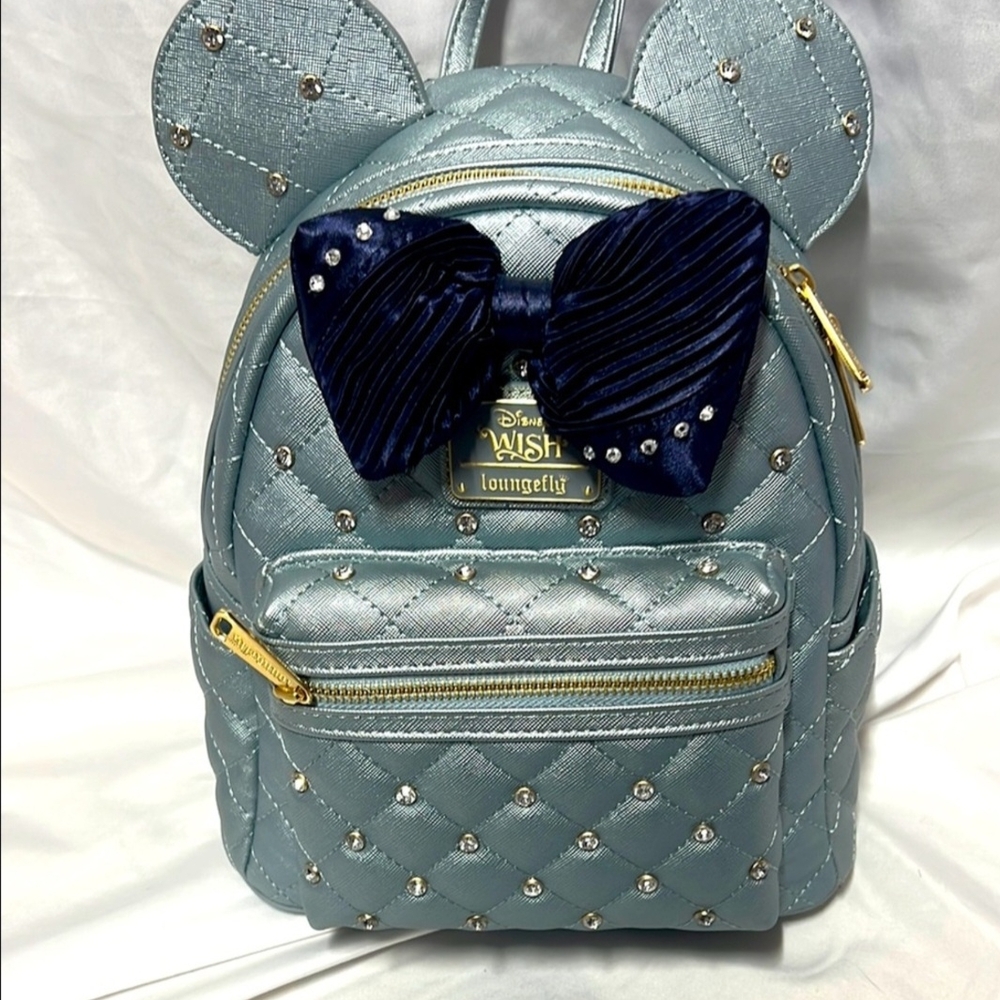 Blue Quilted Backpack Disney Wish Inaugural Loungefly